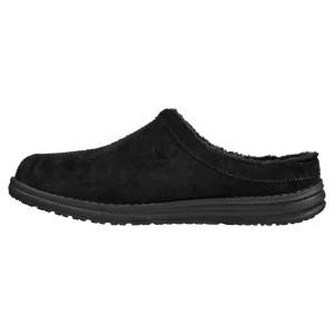 Skechers Relaxed Fit Melson HARMEN Herren Hausschuhe Pantoffeln Gefüttert 210378 Schwarz 11