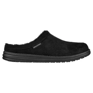 Skechers Relaxed Fit Melson HARMEN Herren Hausschuhe Pantoffeln Gefüttert 210378 Schwarz 9