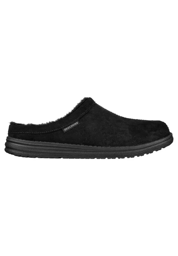 Skechers Relaxed Fit Melson HARMEN Herren Hausschuhe Pantoffeln Gefüttert 210378 Schwarz 3