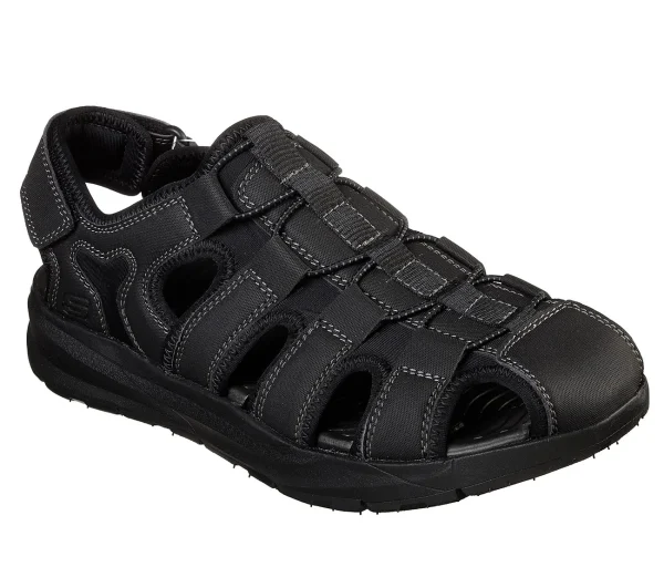 Skechers Men’s USA Street Wear RELONE HENTON Sandalen Herren Schwarz 1