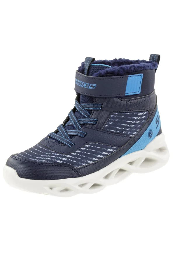 Skechers S Lights Twisted Brights Drovox Jungen Stiefel Gefüttert LED 401651L Blau 1