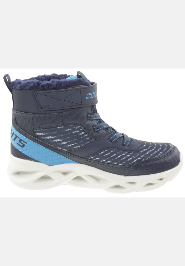 Skechers S Lights Twisted Brights Drovox Jungen Stiefel Gefüttert LED 401651L Blau 6