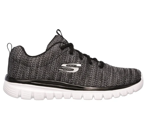 Skechers Sport Womens GRACEFUL TWISTED FORTUNE Sneakers Damen Schuhe Schwarz 7