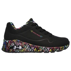 Skechers Street UNO LOVING LOVE Sneakers Women JGoldcrown Schwarz 11