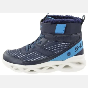 Skechers S Lights Twisted Brights Drovox Jungen Stiefel Gefüttert LED 401651L Blau 12