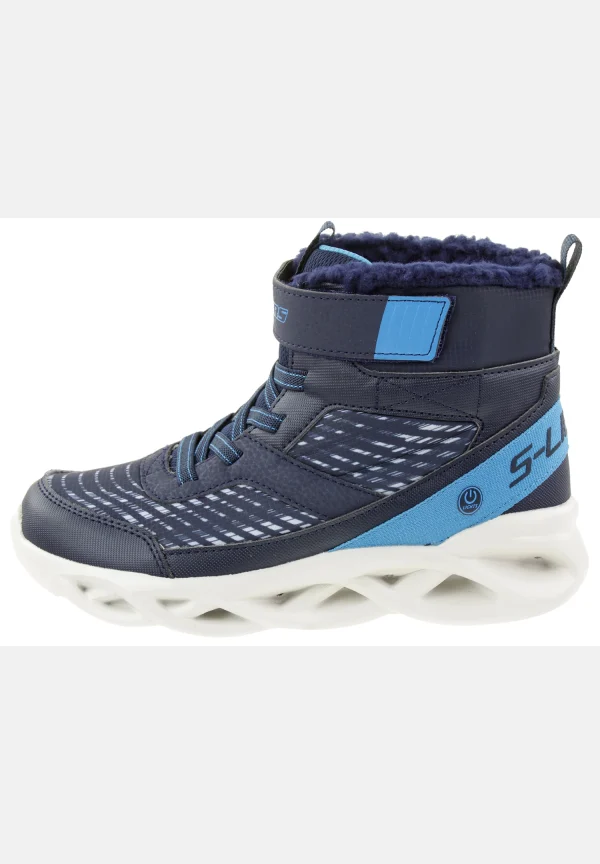 Skechers S Lights Twisted Brights Drovox Jungen Stiefel Gefüttert LED 401651L Blau 4