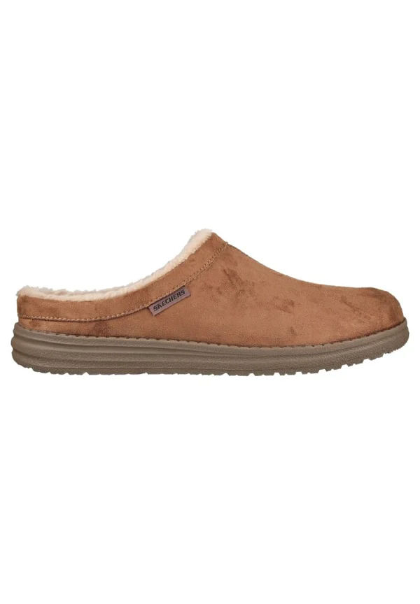 Skechers Relaxed Fit Melson HARMEN Herren Hausschuhe Pantoffeln Gefüttert 210378 Natur 3