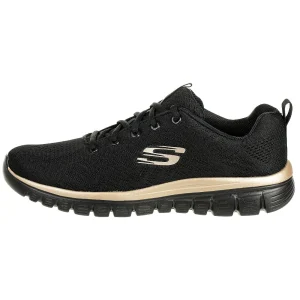 Skechers Sport Womens GRACEFUL GET CONNECTED Frauen Black/Rose Gold 12615 BKRG 12