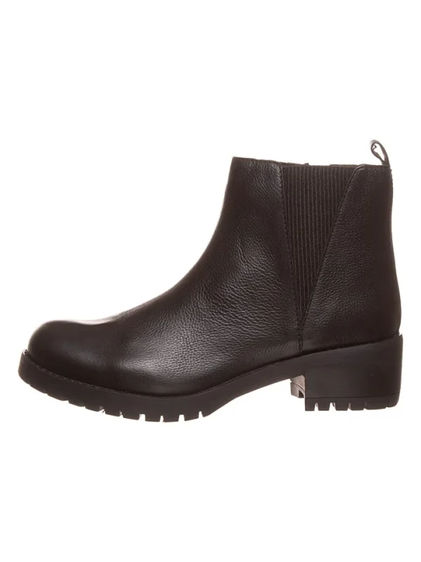 Skechers Leder-Stiefeletten In Schwarz 1