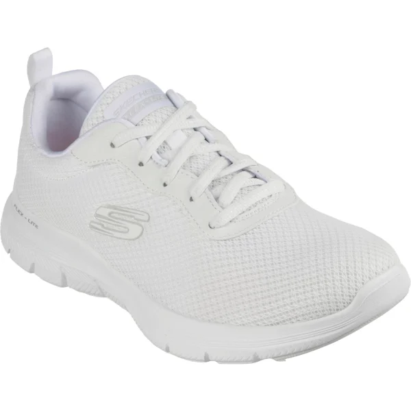 Skechers Sneaker Flex Appeal 4.0 In White Mesh – Trim 6